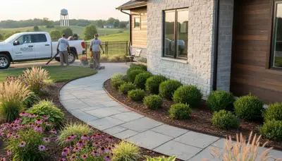 Landscaping services in Des Moines, IA for lawn care, lawn maintenance, and yard improvement
