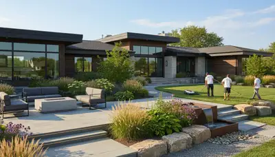 Des Moines, IA landscaping team providing professional lawn care and yard maintenance services