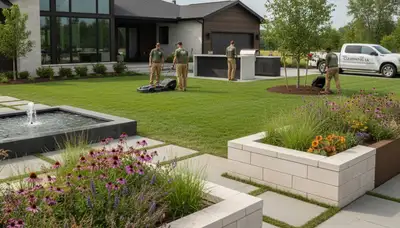 Des Moines, IA landscaping team providing professional lawn care and outdoor maintenance services