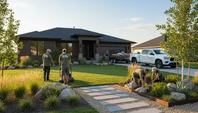 Des Moines, IA landscaping team providing professional lawn care for residential and commercial properties