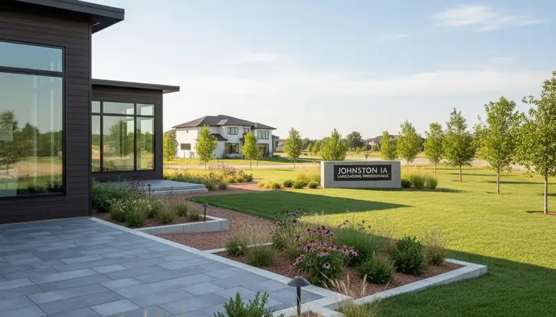 Des Moines, IA landscaping crew providing professional lawn care for residential and commercial properties