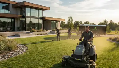 Professional lawn mowing service by Chop Chop Landscaping in Des Moines, IA